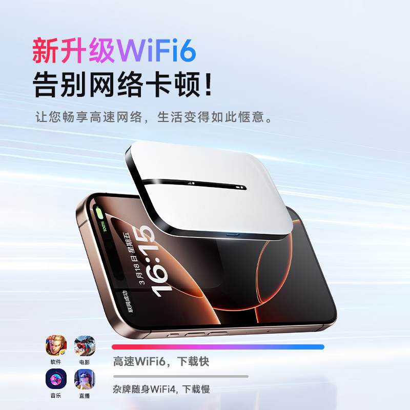 华为智选鸿蒙智选随身wifi6移动无线wifi随行网络4g无线网卡携带无限制三网全国通用流量2026款5G AX15B 2026款WiFi6白【三网切换】晒单送备用电池