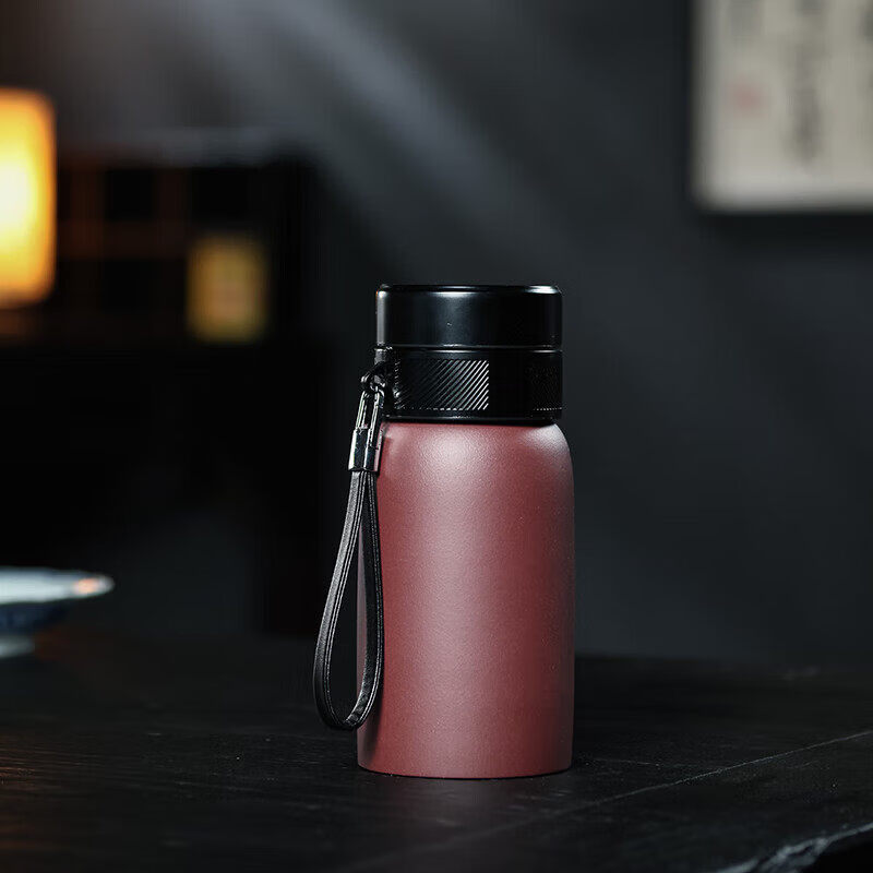 原矿紫泥泥绘保温办公车载水杯礼盒装送礼过滤绞泥 山水刻绘款