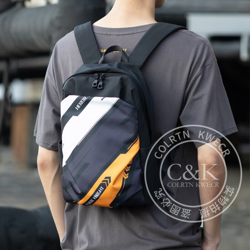 Colrtn Kwecr男士新款双肩包时尚潮流轻便书包简约休闲旅行小背包男包 CK炫酷黑35*22*12（13英寸）