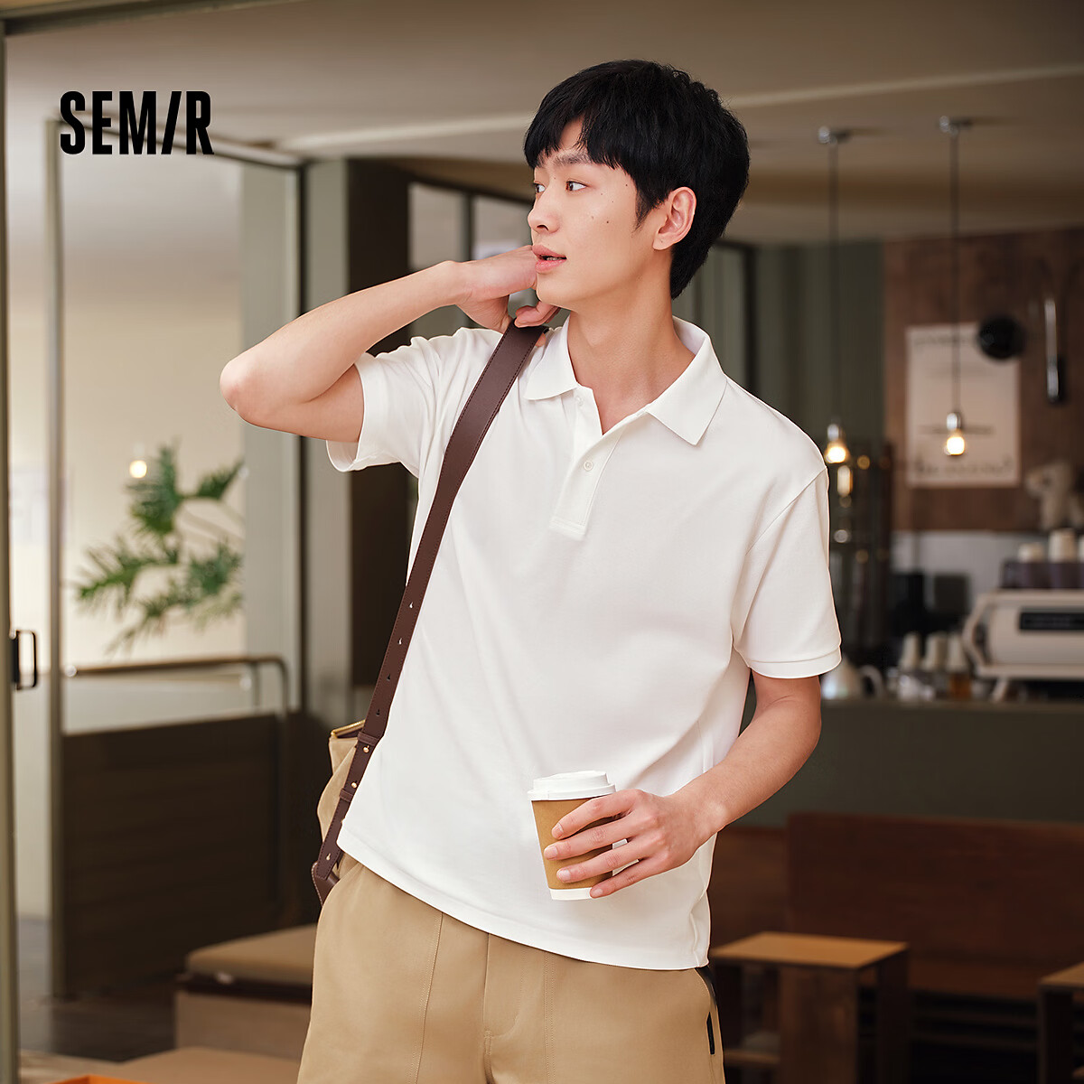 森马(Semir)POLO衫男夏季经典翻领针织衫2026新款吸湿速干上衣 本白10102 L