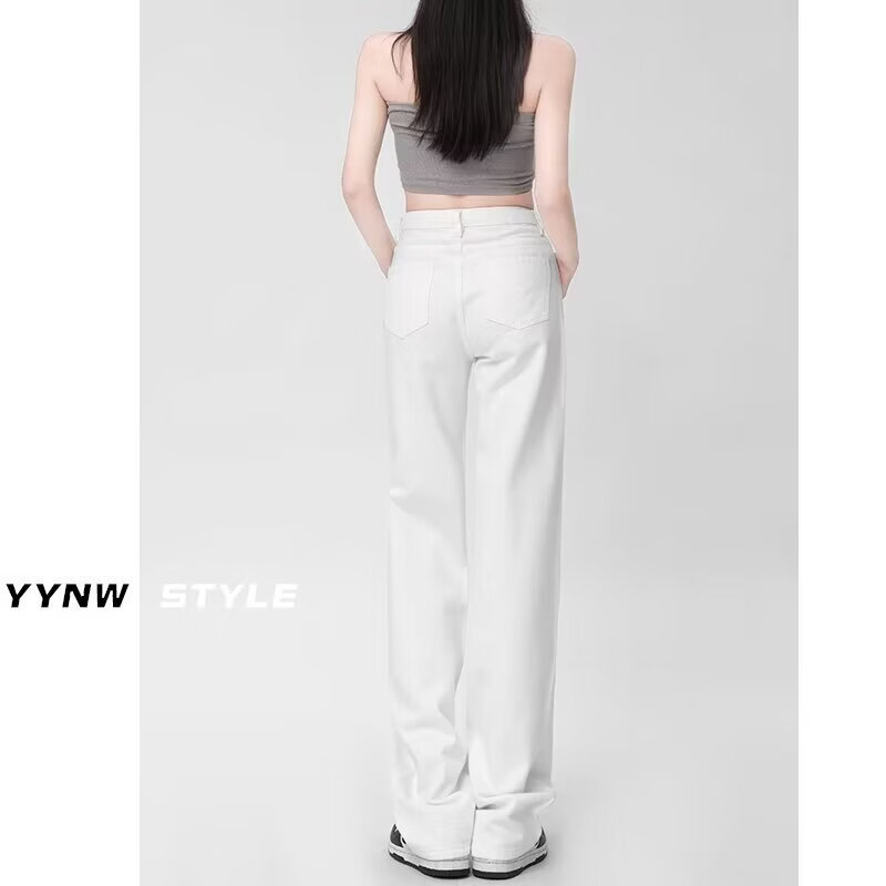 MDODC高腰阔腿牛仔裤女2026春秋款遮跨显瘦显高宽松直筒耐穿垂感拖地裤 黑色 2XL 推荐125-135斤