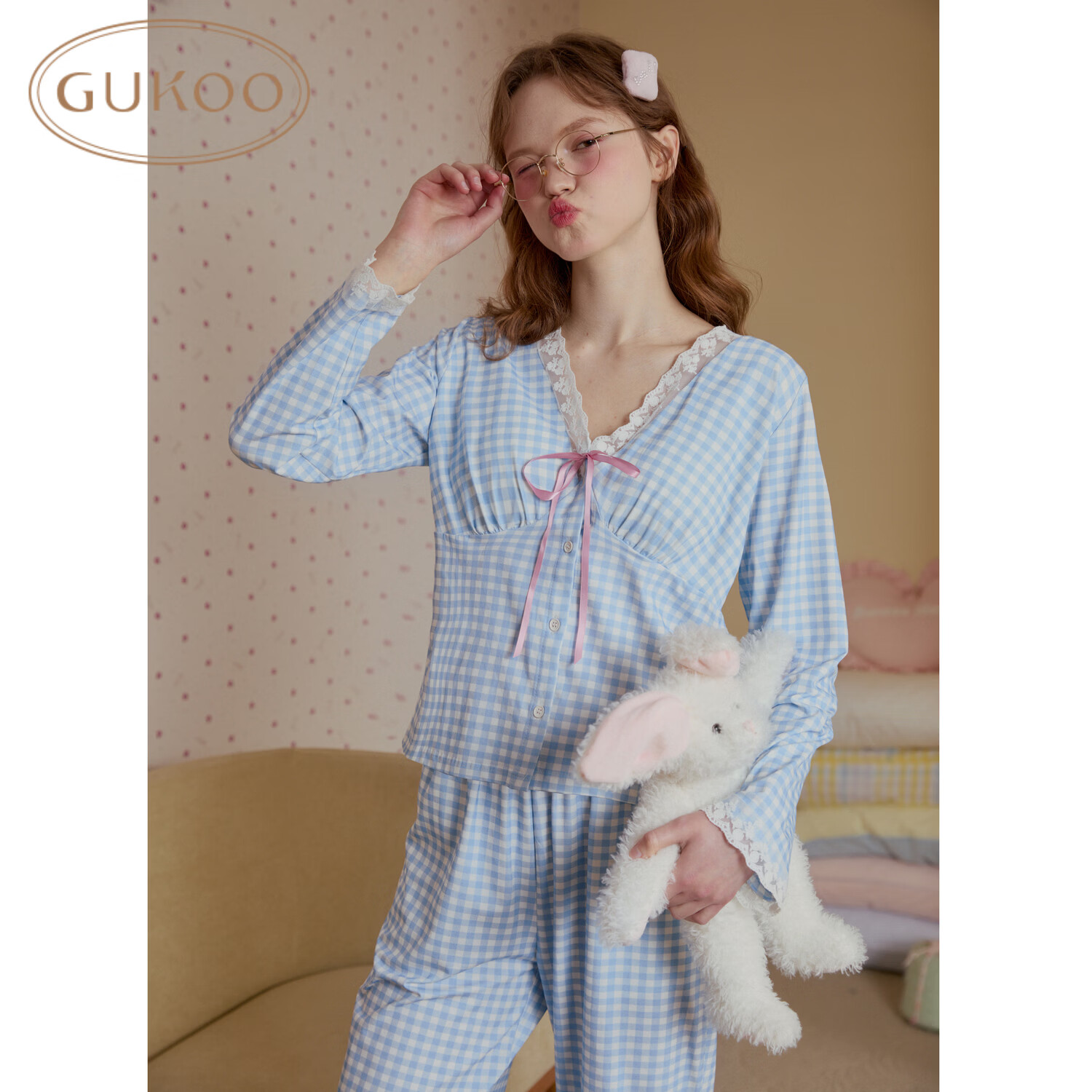 ���ǣ�Gukoo��˯��Ů���������С����V����˿��������ƴ��ص�Ůʿ�Ҿӷ���װA ˮ����װ ���ص� M 99.5Ԫ