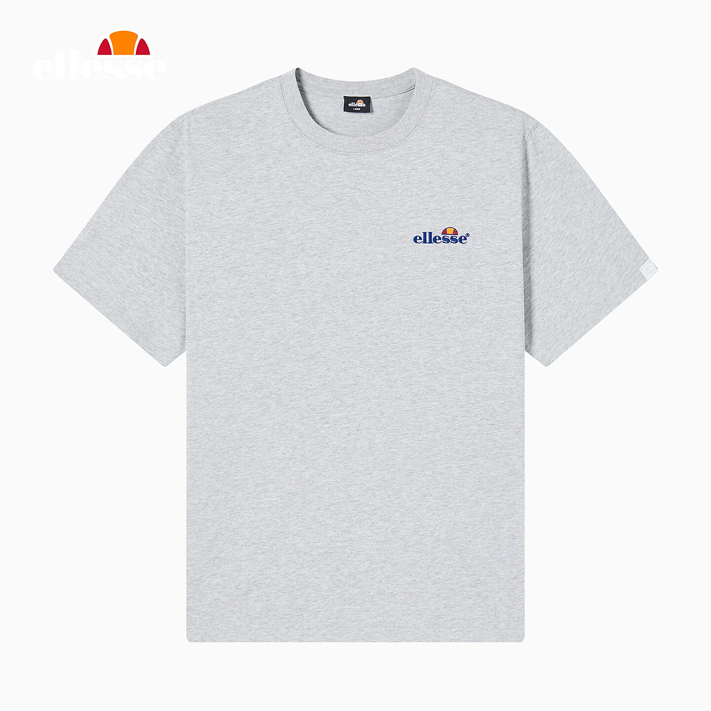ellesse小贝壳官方T恤男情侣夏季新款圆领全棉上衣女 灰色 L
