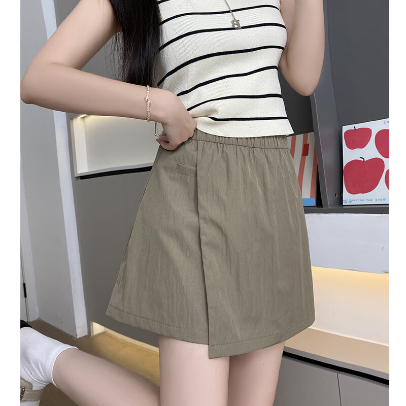 有只绵黑色工装短裙女2026新款夏季薄款高腰a字运动裤裙短款冰丝半身裙 黑色 L -建议体重(116-130)斤