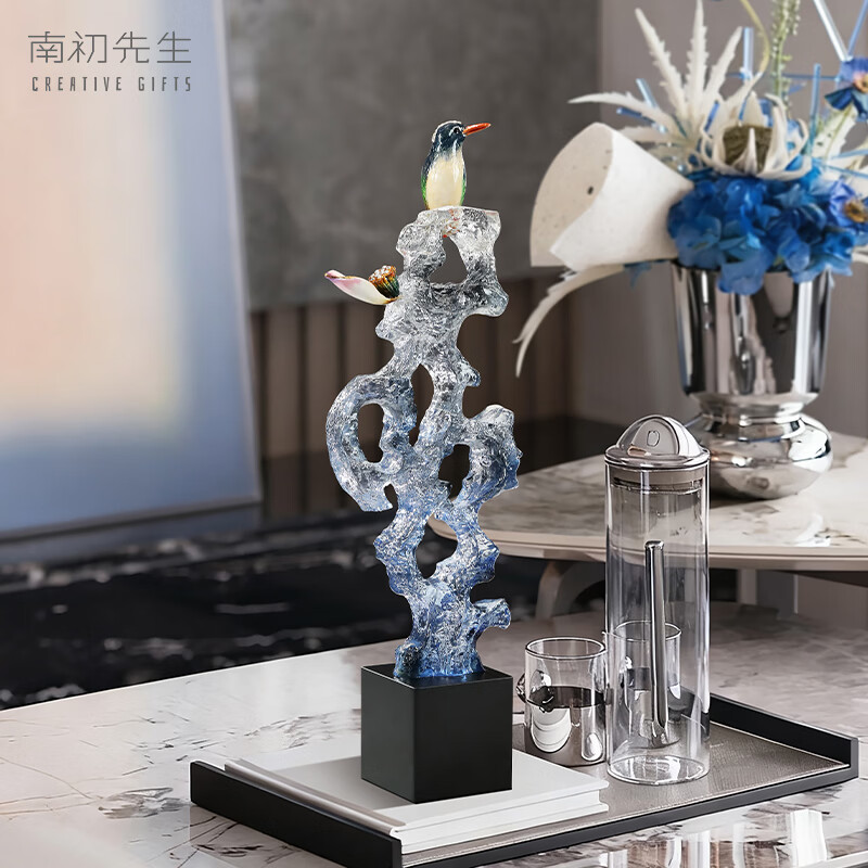 南初先生喜事登峰太湖石喜鹊摆件轻奢高档客厅玄关装饰品搬家礼品乔迁之喜 喜事登峰-礼盒装