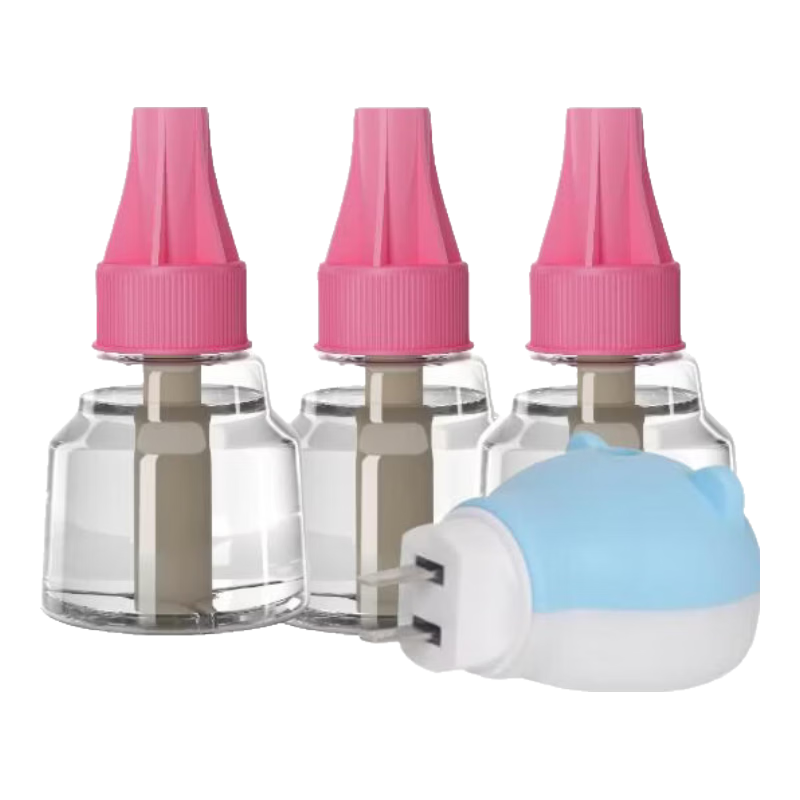 榄菊 电热蚊香液无香无味全家适用家用驱蚊液电热蚊香液灭蚊液防蚊液 【蚊香液】3瓶+小熊加热器（无香无味）