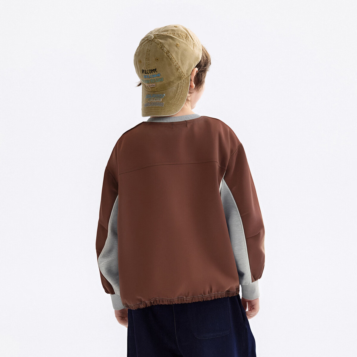 MQD【设计师系列】男童圆领卫衣 浅灰