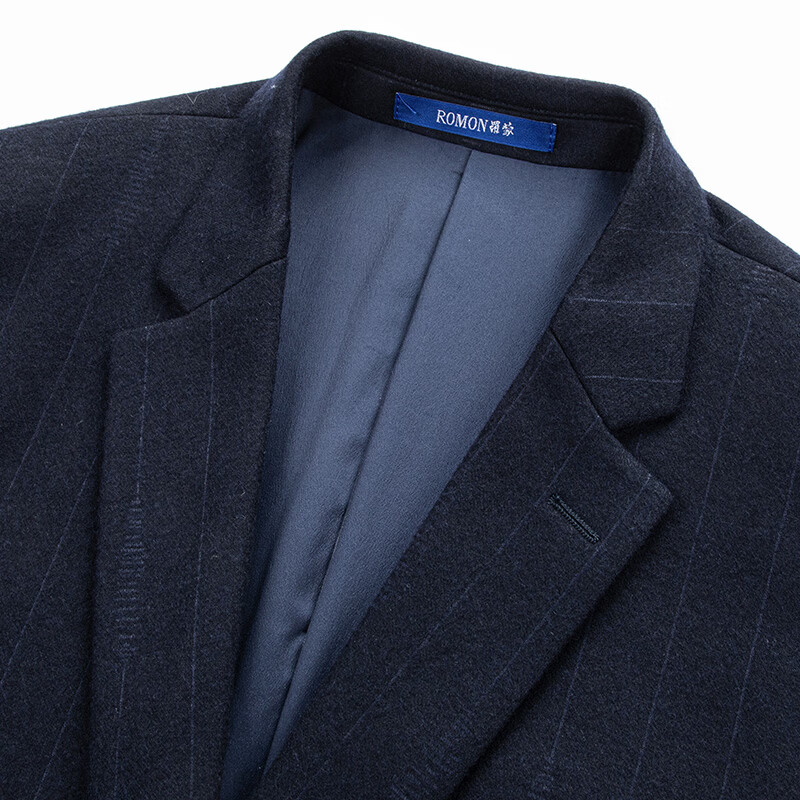 罗蒙(ROMON)含羊毛商务休闲西服男新款简约单西外套中青年时尚百搭西装 蓝色 180A 50