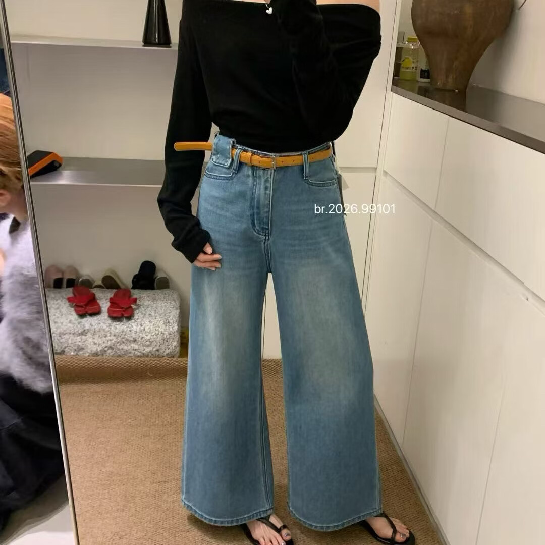 复古蓝牛仔裤女2026 春季小个子高腰宽松直筒显瘦休闲长裤 深蓝色 薄款 XL 125-135 斤