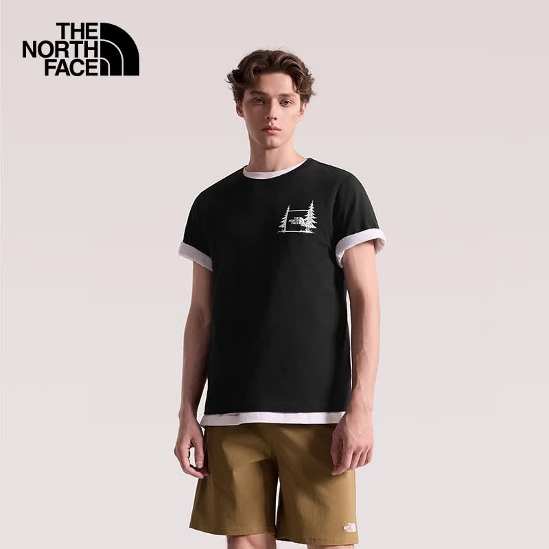 北面（The North Face）棉感T恤男户外防晒运动吸湿圆领短袖 JK3 3XL