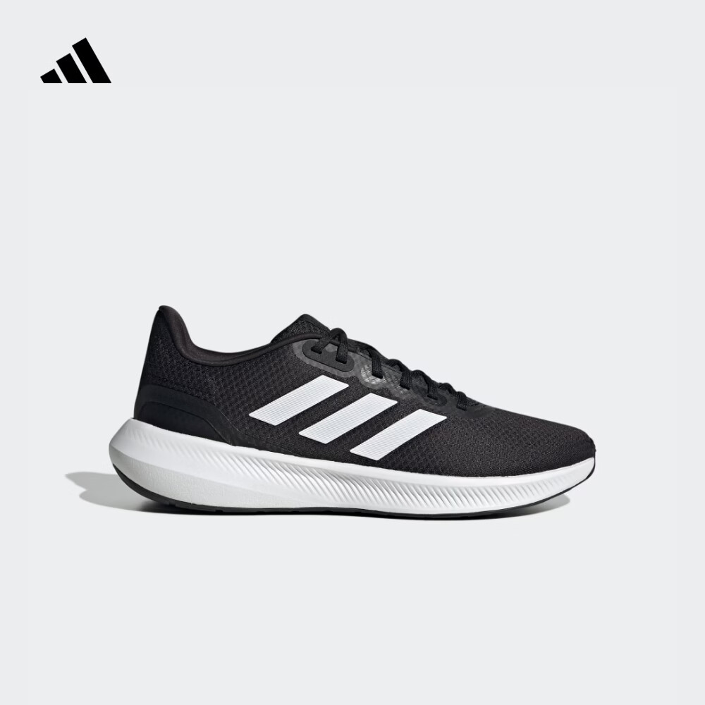 adidas RUNFALCON 3.0随心畅跑透湿排汗缓震跑步鞋男阿迪达斯 黑色/白色 42 (260mm)