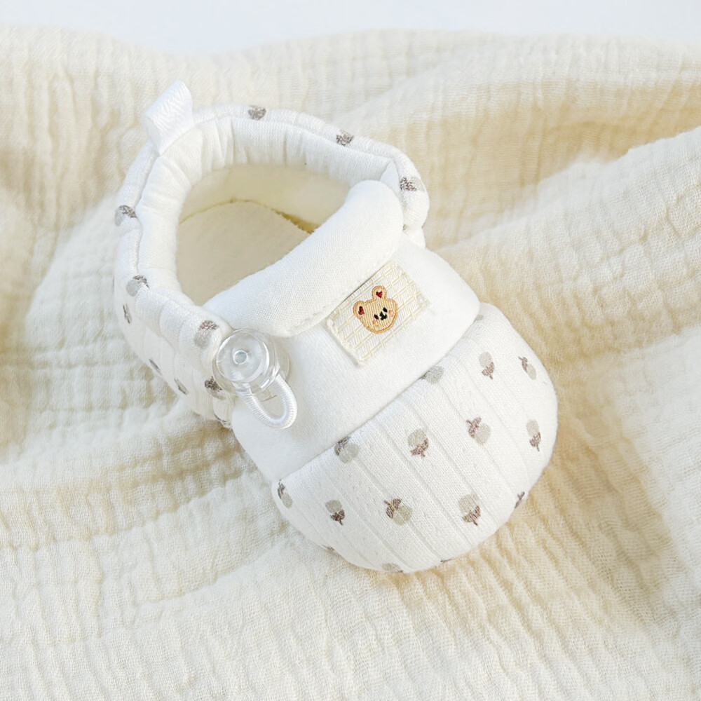 春夏宝宝鞋0-6-12个月婴儿鞋软底步前鞋透气不掉鞋秋9新生小月龄 杏色星星小熊星边扣单鞋单层单层 15 125mm 参考8-14个月