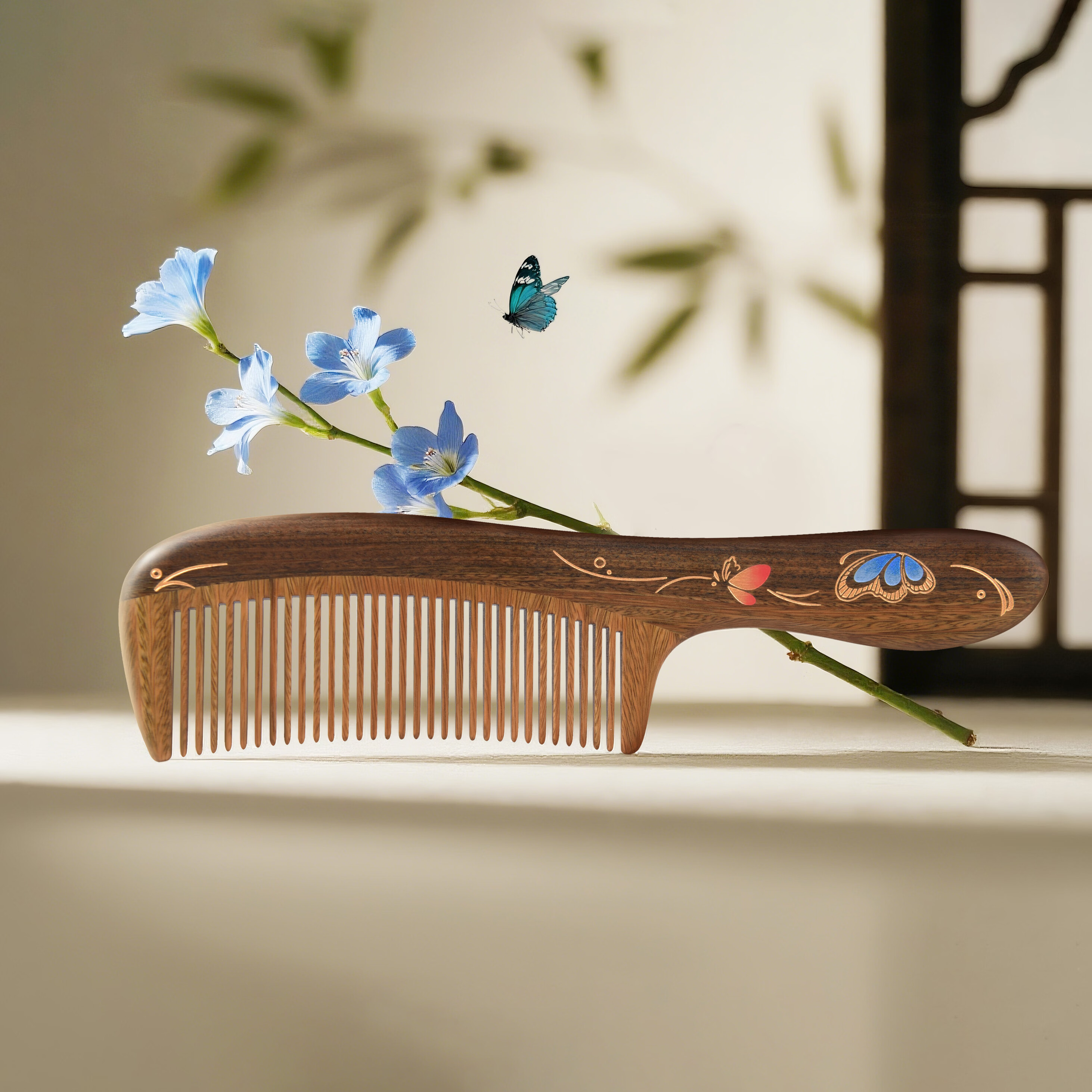 谭木匠逐芳玉檀木梳子礼盒居家日用馈赠亲友礼物护发按摩头皮减少静电