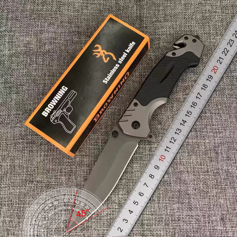 欧派折叠刀便携水果刀户外生存小刀锋利高硬度露营随身刀具防身自卫刀 X50灰钛折叠刀