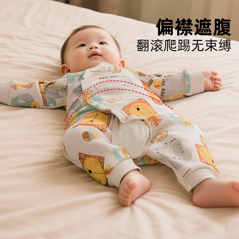 wua·wua婴儿连体衣薄款春秋纯棉开裆睡衣开档宝宝衣服婴幼儿爬服学尿戒尿 满印马戏团 90cm (适合12-18月 体重18-26斤)