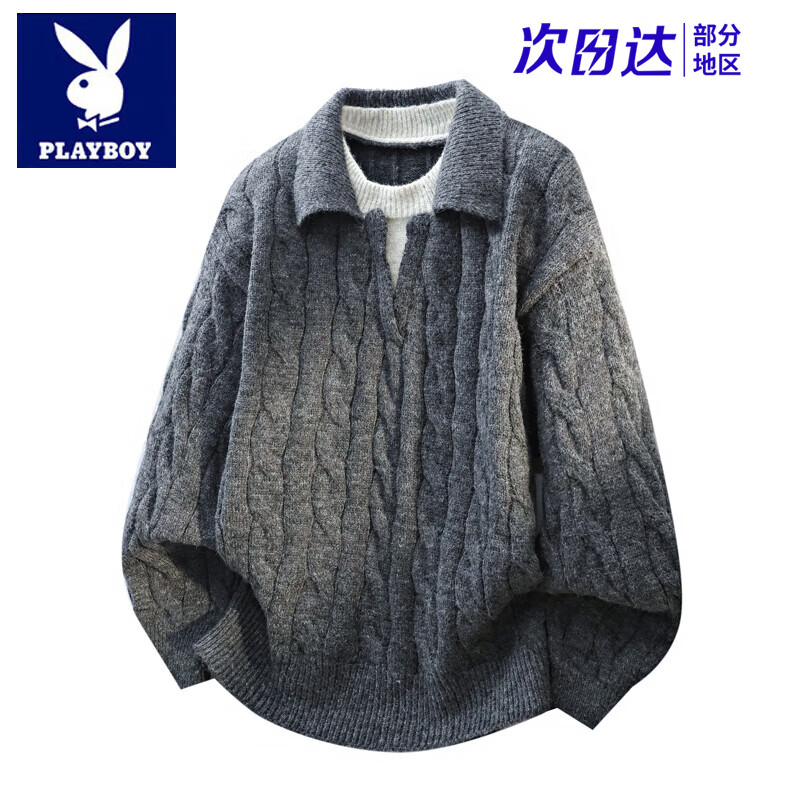 ���ڲ������������ӣ�PLAYBOY�������黨������ë����ƴ��POLO���ﶬ�������������������֯�� ��� ����Ʒ�ʡ� XL ������120-135� 85Ԫ