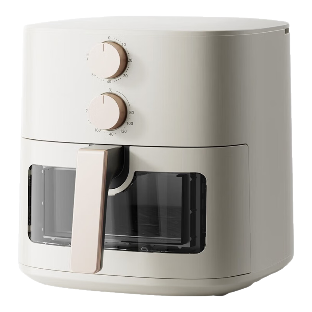 美的（Midea）空气炸锅大容量不用翻面家用多功能电炸锅智能定时无油低脂煎炸锅温控炸鸡薯机条空气烤箱 KZE5383【双旋钮控温控时】可视免翻面 5.3L