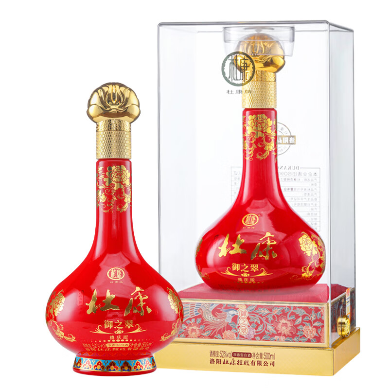 杜康 御之翠【禧庆版】52度 500ml*1瓶 单瓶 礼盒装 浓香型优级白酒 52度 500mL 1瓶 单瓶礼盒装