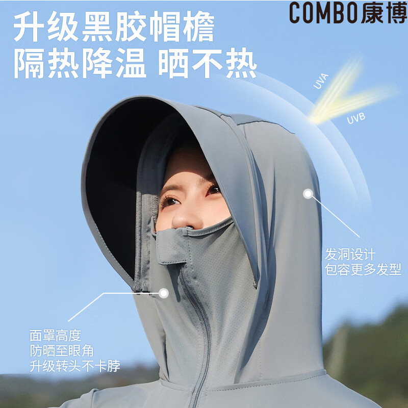 康博防晒衣女外穿UPF50+新款夏季透气薄款防晒服户外运动中性外套爆款 樱花粉 L 【建议120-145斤】