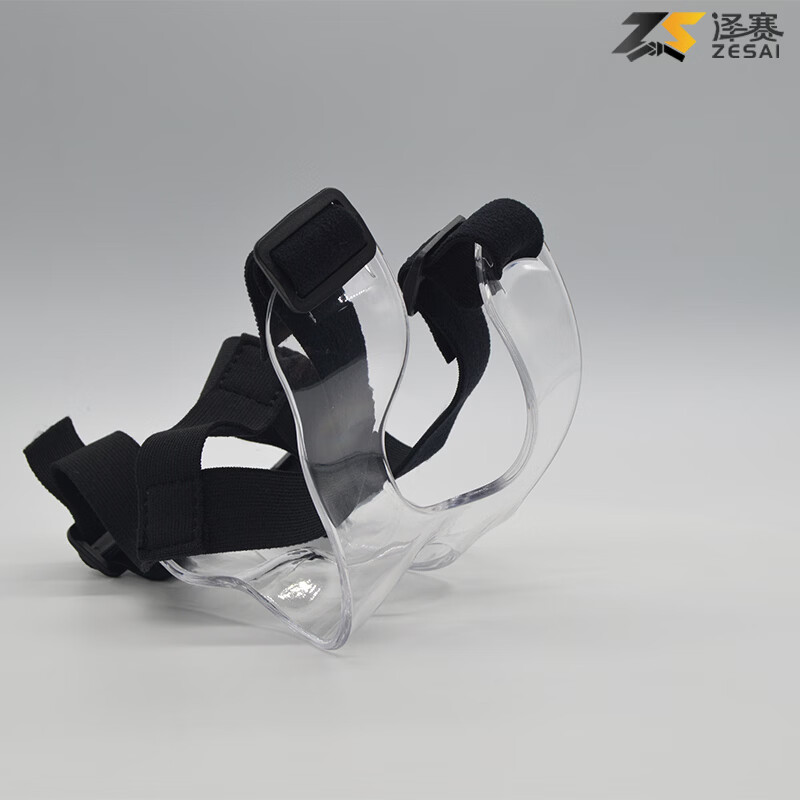 泽赛高透篮球面具护鼻防护面罩日常训练足球篮球运动保护装备半框款式 运动防护面具成人青少年通用透明款篮球护脸面具 篮球防护面罩护鼻脸防撞面具头部保护罩透明色篮球运动