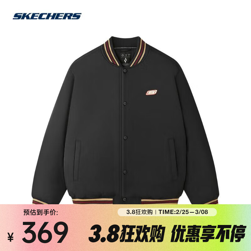 斯凯奇 （SKECHERS）2024年男女梭织裥棉外套棉服 L125U042-0018 L