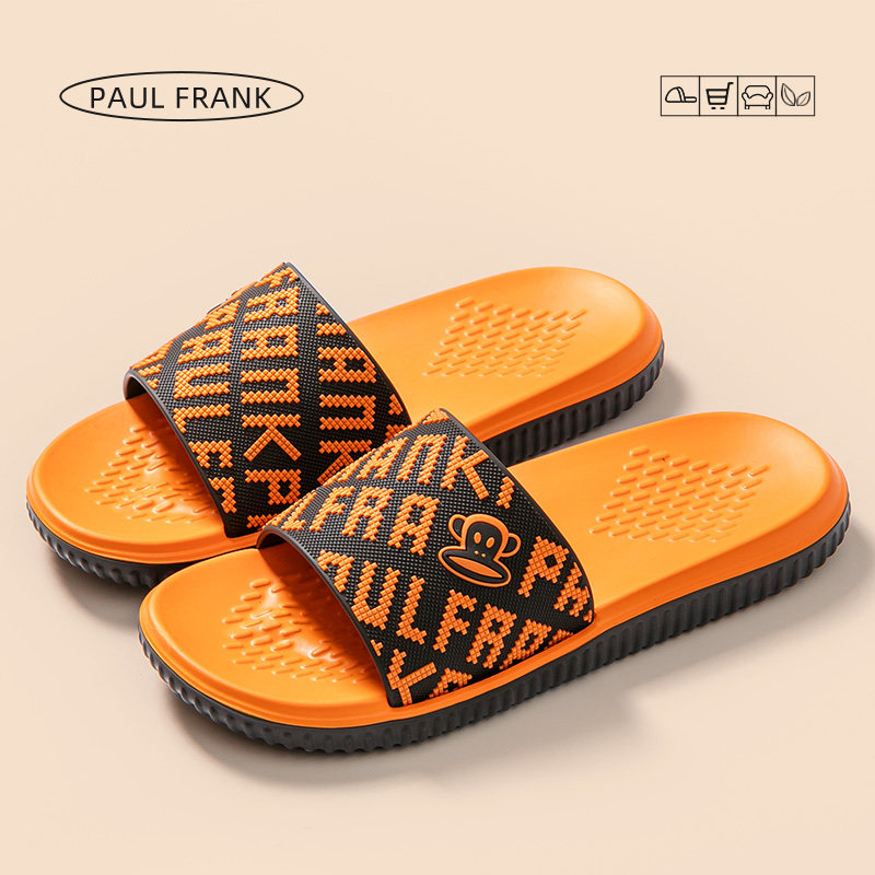 大嘴猴（paul frank）凉拖鞋男外穿沙滩运动轻便休闲居家浴室速干情侣拖鞋男女夏 日光橙 42-43 【脚宽脚长选大一码】