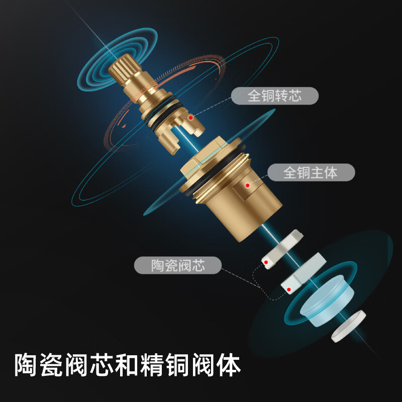 瑞尔特（R&T）角阀黄铜加厚陶瓷阀芯八字阀三角阀冷热水角阀马桶角阀水阀4分口 单冷