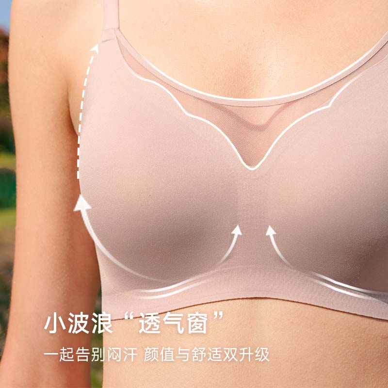 曼妮芬【芒果杯】女士无痕内衣智慧尺码无钢圈文胸超薄隐形内衣夏季 小波浪-020 黑色 均码 (90-130斤/70A-80C)