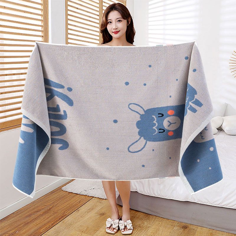 BEYZK纯棉100%浴巾男女专用成人全棉吸水柔软洗澡大毛巾裹巾儿童高档 团团圆圆粉色   百分百纯棉 70*140厘米