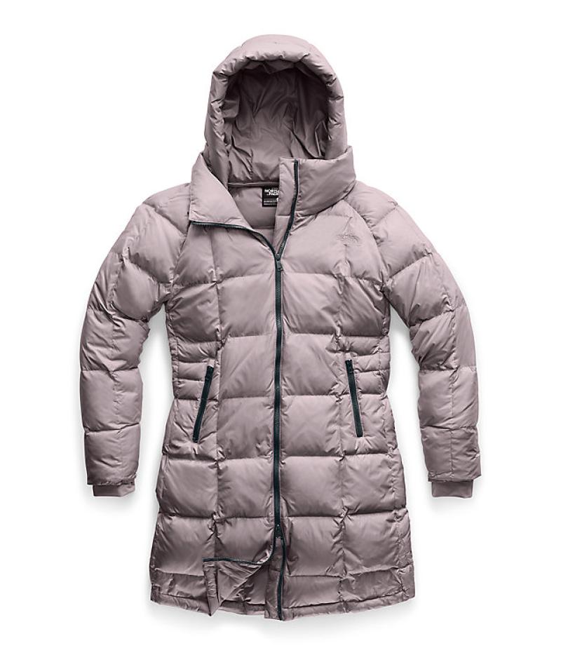 the north face北面女款羽绒服中长款拉链连帽棉服nf0a3xda ashen