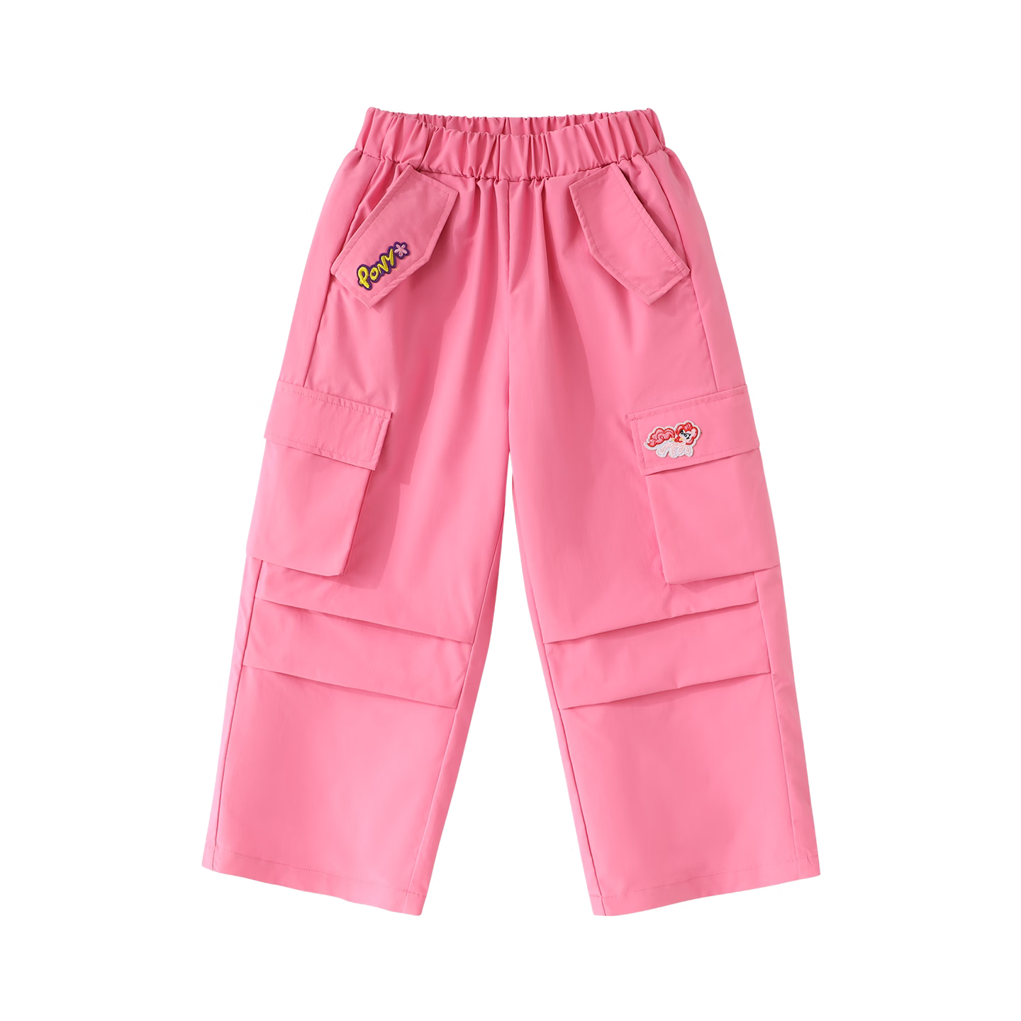 小马宝莉女童裤子2026新款洋气儿童工装裤小女孩超好看休闲长裤子 【直筒工装裤】玫红 110