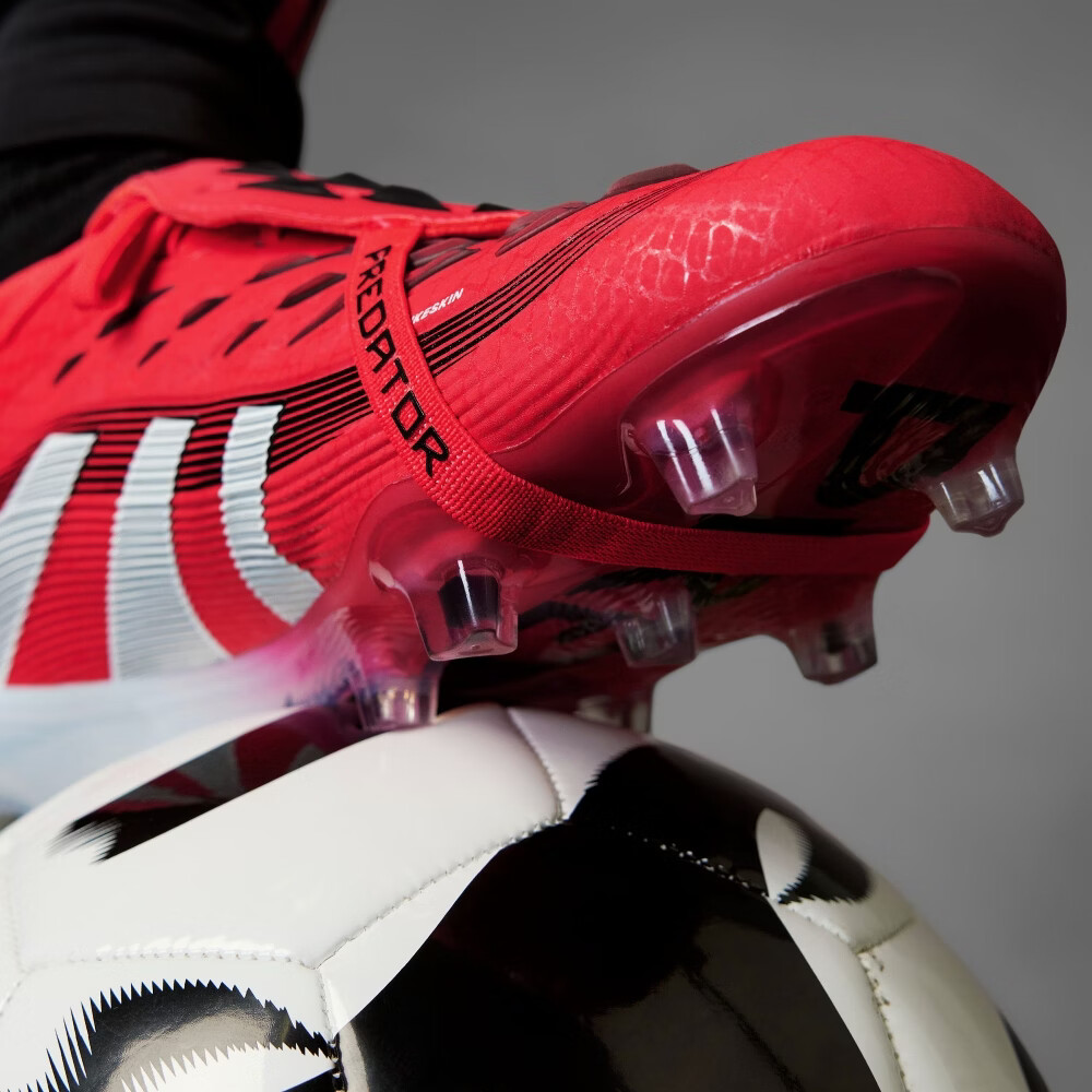 adidas贝林厄姆同款PREDATOR ELITE FT FG翻折鞋舌足球鞋阿迪达斯 亮红/白/黑色 41