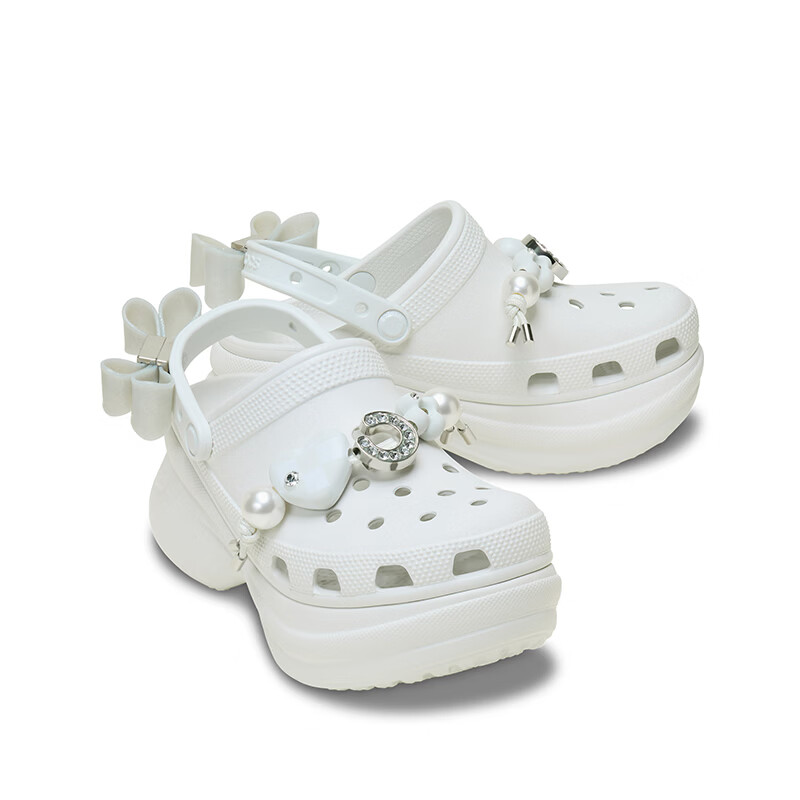 卡骆驰(CROCS)复古炫魅小鲸鱼洞洞鞋时尚百搭花园鞋沙滩鞋|213632 月光灰-1NK 35 (220mm)