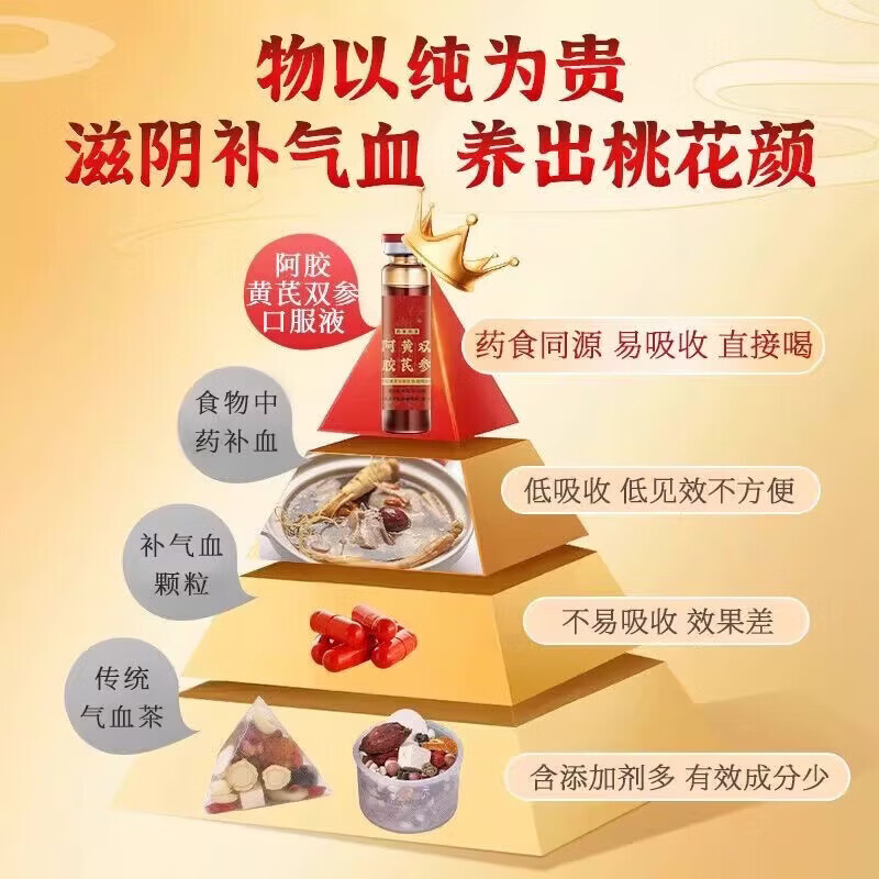 五洲人阿胶黄芪口服液女性养生气血草本植物饮品阿胶黄芪口服液饮品 阿胶补血口服液 10瓶*5盒 巩固装