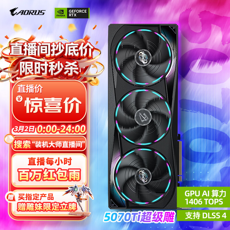 ���� ������MASTER RTX5070Ti AORUS O16G �Կ� ��ɫ