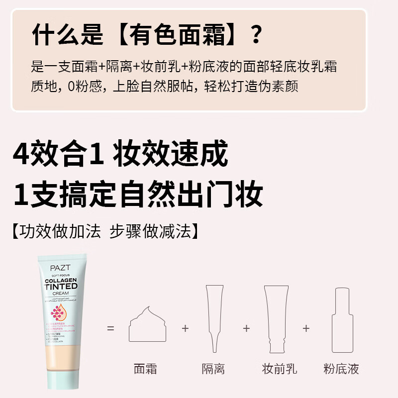 【严选百货】柔焦胶原有色面27g粉底液妆前乳素颜隔离遮瑕粉底液 P01原生裸 27g