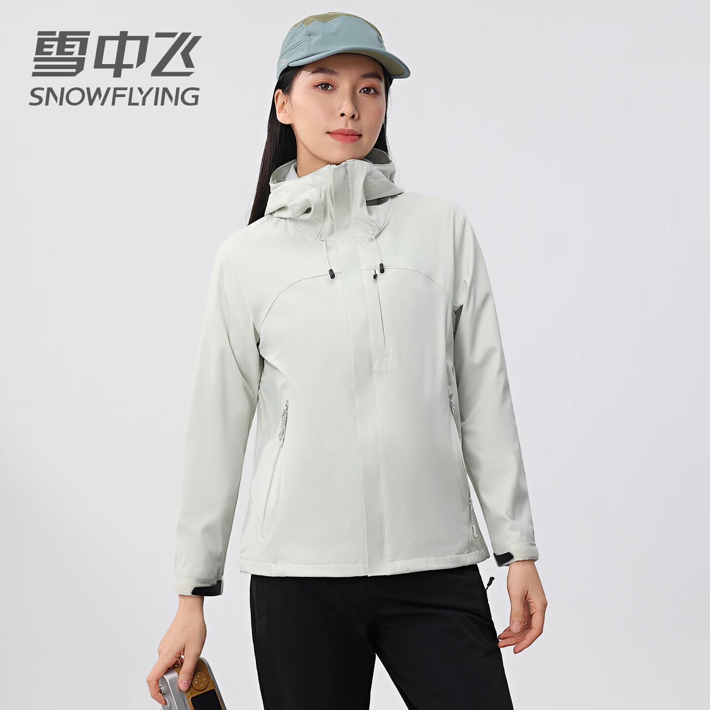 雪中飞户外防泼水夹克女短款2026年新款舒适通勤休闲百搭连帽春秋季外套 象牙白 160/84A L80-90斤