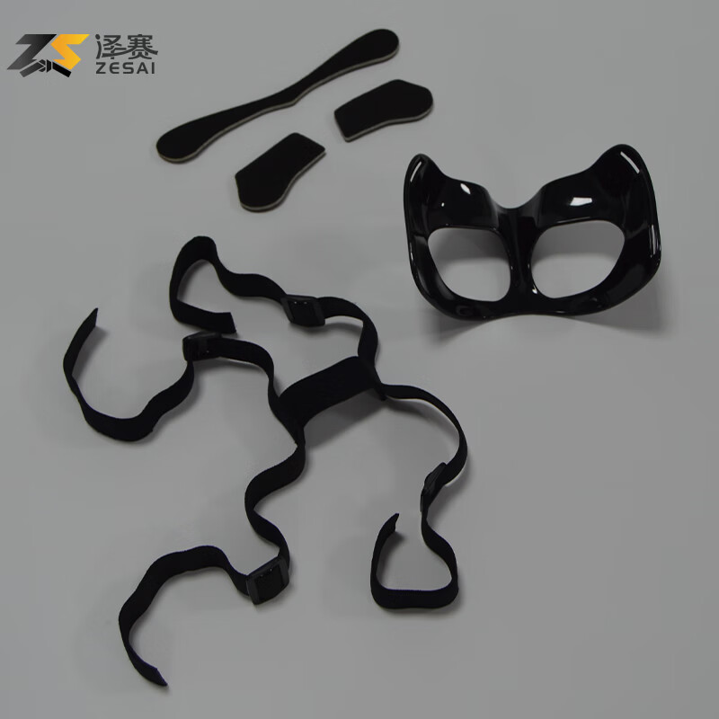 泽赛篮球面罩护鼻面部运动护具 吸汗贴 松紧带 适用对抗运动保护护具 通用款均码儿童成人款篮球护具头戴式装备保护鼻子面部 黑色儿童篮球面罩成人防护面具通用款头戴式篮球面罩