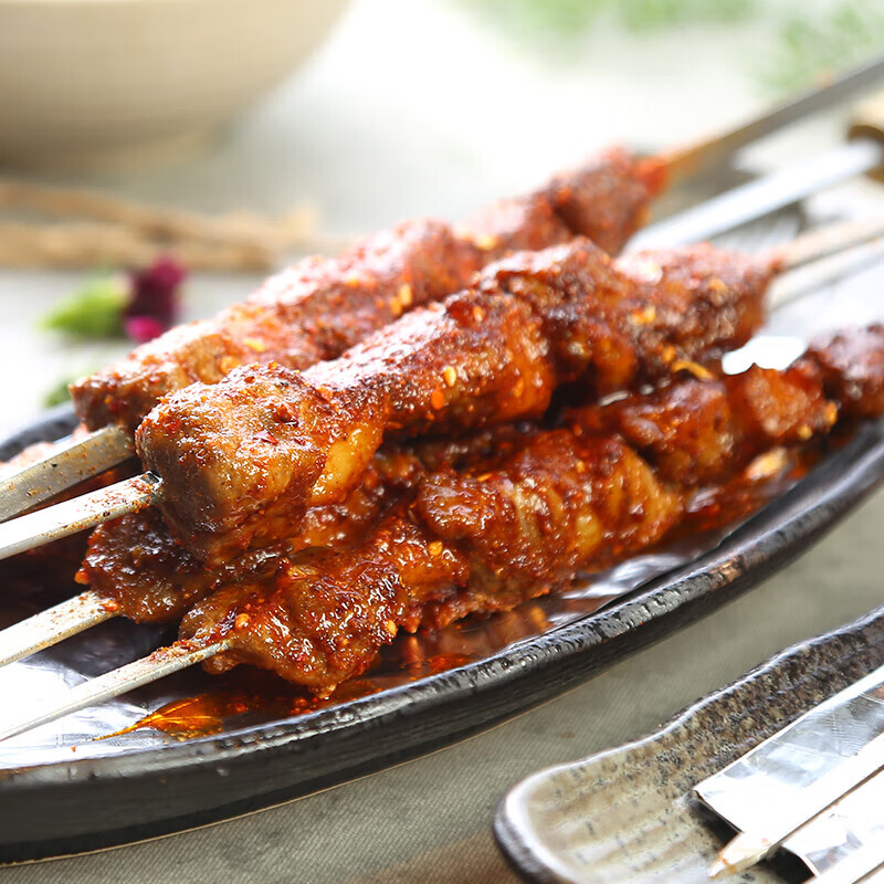 沁牧青格尔（qinmuqinggeer）【草地羊】内蒙乌珠穆沁羊 羊肉 生鲜食材 烧烤烤肉羊肉卷羊肉串 羊肉串原味+孜然套餐100串