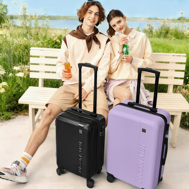 迪肯艾比行李箱20英寸登机箱可上飞机免托运轻便万向轮密码箱 紫色 24英寸