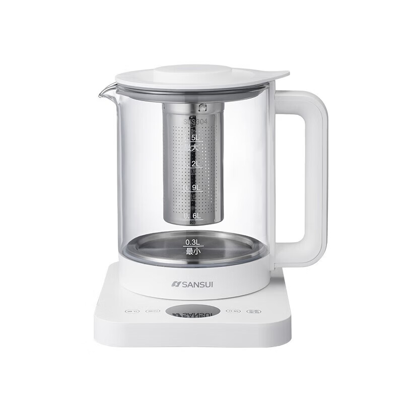 山水（SANSUI）养生壶烧水壶花茶壶办公室煮茶养生壶炖煮一体多功能电热壶1.5L大容量壶送长辈礼品企业团购推荐 乳白色 1.5L