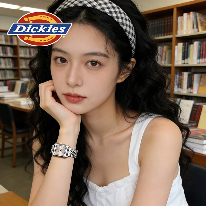 Dickies手表女新款ins轻奢小众腕表简约女表时尚百搭石英表送女生日礼物 250F60LYXCL-779L1-7SSY【皮带白表盘】