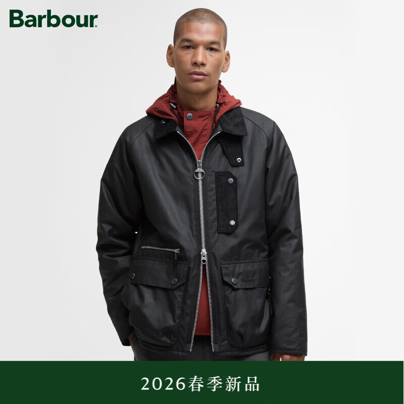 Barbour【春季新品】 Tract 男士油蜡夹克 黑色 M