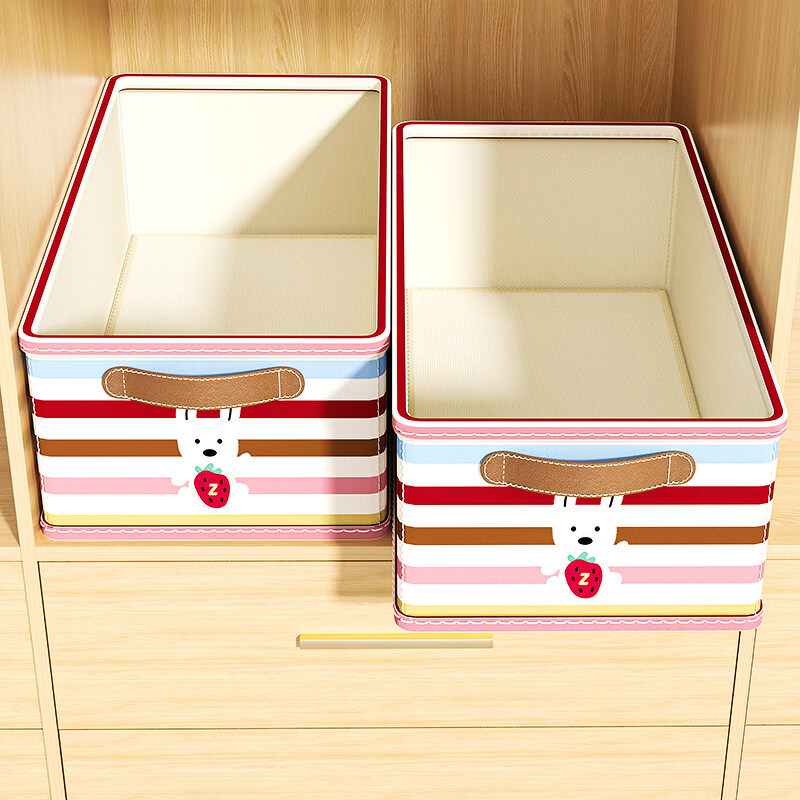 吱凡日本衣服收纳盒放衣柜分层神器衣物裤子整理布艺可折叠储物箱家用 【彩虹小狗】-【可装12件T恤或10条裤子】 1个装【0异味/可水洗】