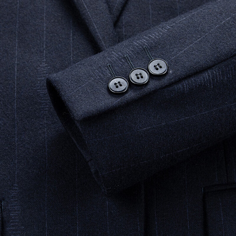 罗蒙(ROMON)【含羊毛】男士商务西服新款中青年纯色职业单西外套正装西装男 藏青色 50 (180)