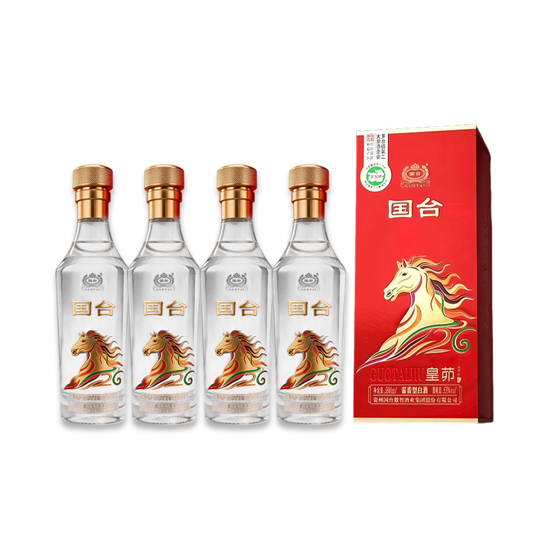 國臺53度醬香型白酒純糧酒禮盒過節(jié)送禮 整箱精品酒宴請 53度 500mL 12瓶 【國臺·皇茆酒·丙午·紅 3箱配6禮袋】