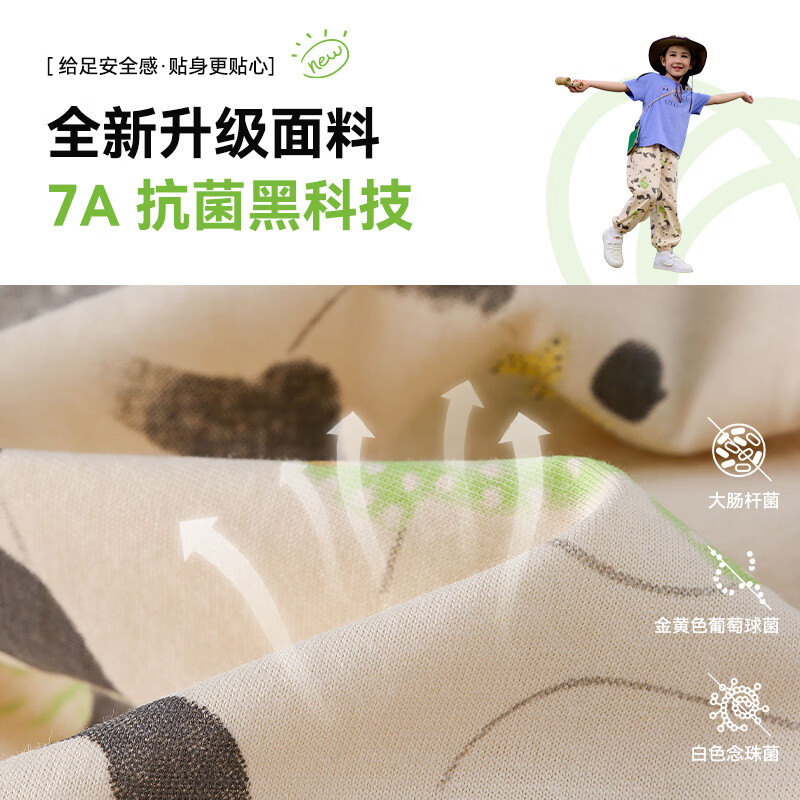 棉花堂（cottontown）【100%棉+抗菌】棉花堂儿童裤子夏装男童长裤女童童装宝宝防蚊裤 线条小兔 90 90/50