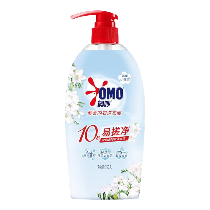 奥妙【新一代酵素内衣洗衣液】10s去血渍 杀菌抑味去除HPV小苍兰750G