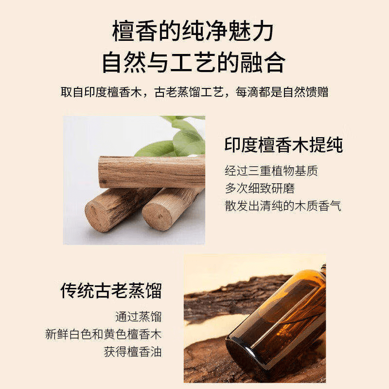 梦若羽（MRYU）印度檀香木皂尼西亚进口手工淡黄褐纯植物洗脸 三块装【天然檀香】买二送一