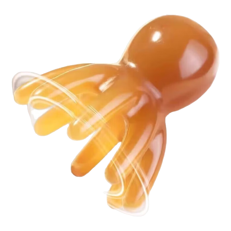 眼部按摩梳子助眠失眠头疗颈椎腰背穴位按摩器脚底小腿肩颈刮痧理疗护理熬夜养生三八节送爸妈老婆 章鱼头部按摩梳两只装